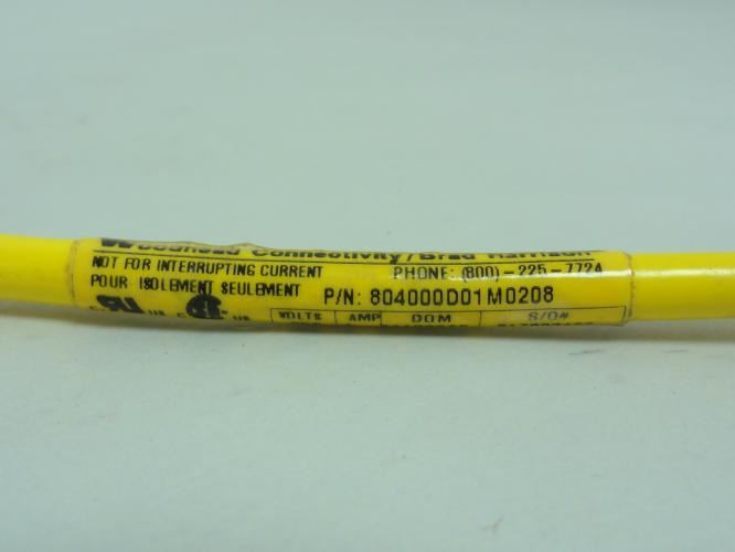 Woodhead 804000D01M0208; Molded Cordset; 2m; 4A; 250V; 4-Pin