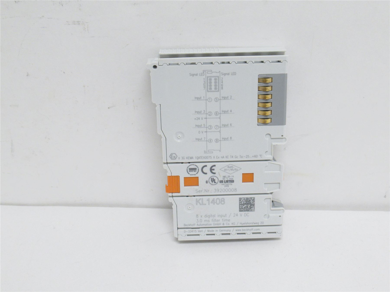 Beckhoff KL1408; Digital Input Terminal 8-Channel; 24VDC