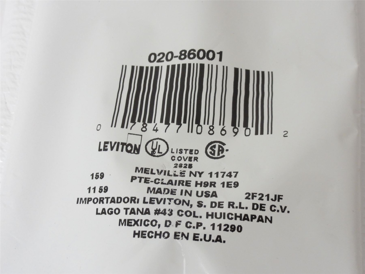 Leviton 020-86001; Lot-6 Toggle Switch Wallplates; 1-Gang