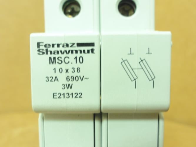 Ferraz 24212-G; Fuse Holder Block; 32A; 2P; 690VAC; MSC.10