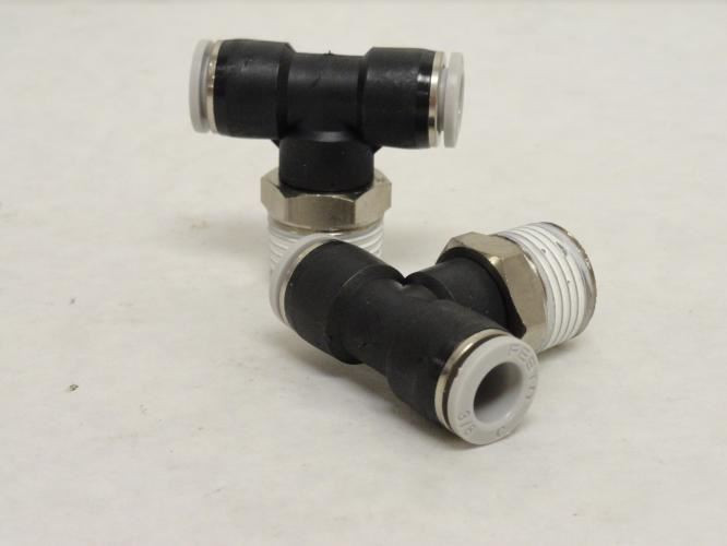 Festo QST-H-1/2-3/8-U-M; Lot-2 T-Fitting 533264; 3/8"PTCx1/2NPT