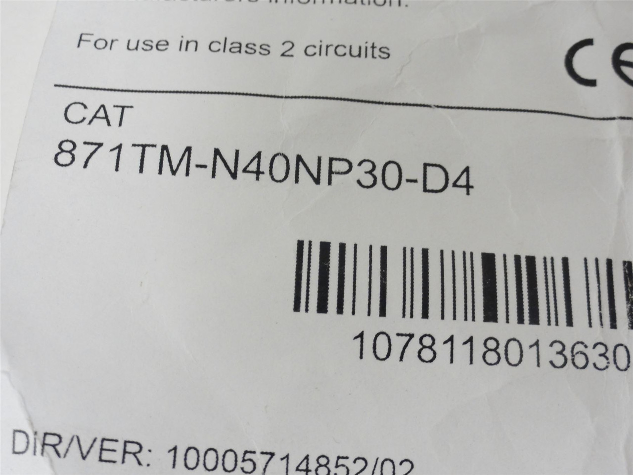 Allen-Bradley 871TM-N40NP30-D4; Proximity sensor; 40mm Range