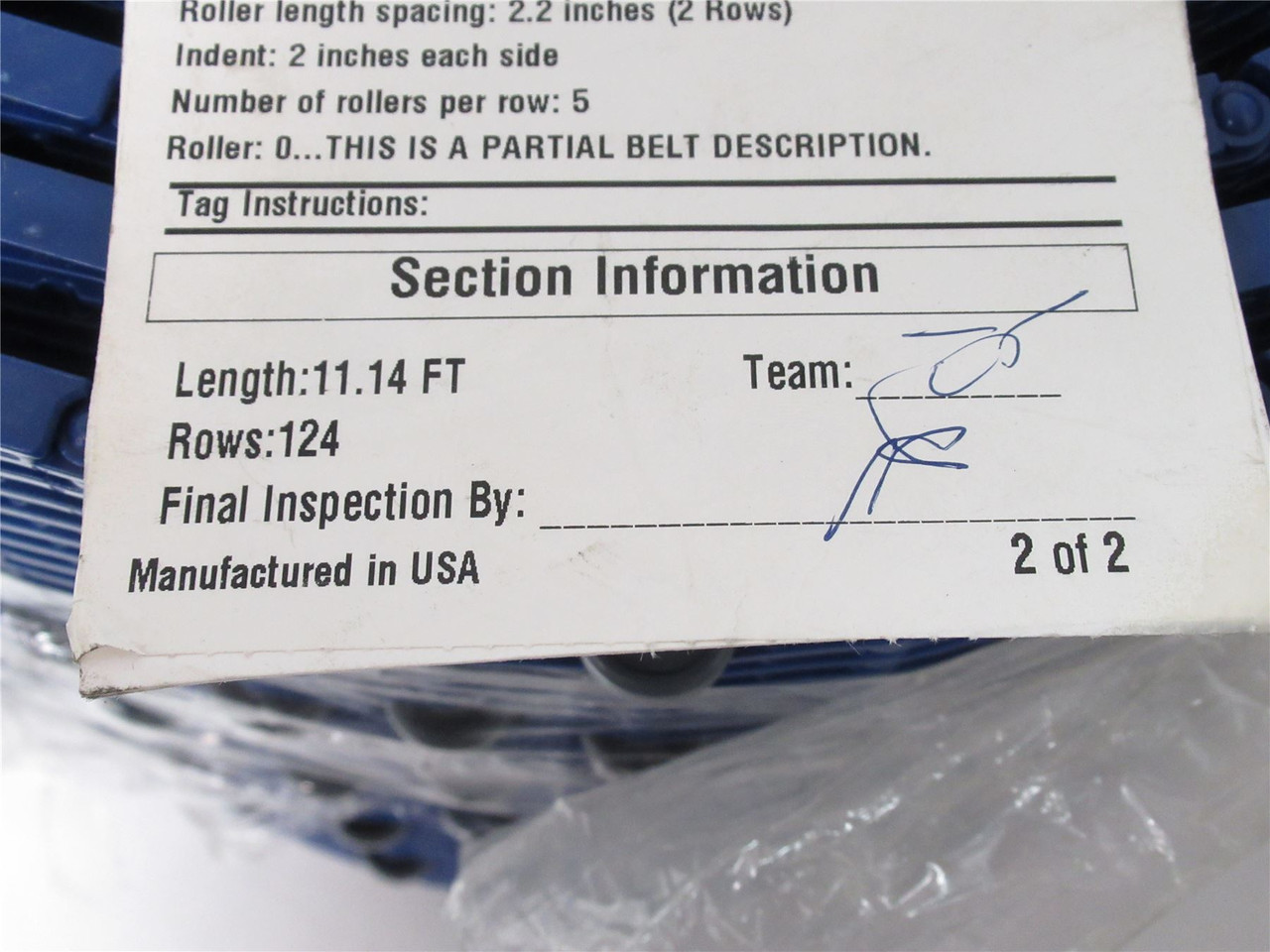 Intralox 107010; Conveyor Belt; S900; 13.9"W x 37.01"L