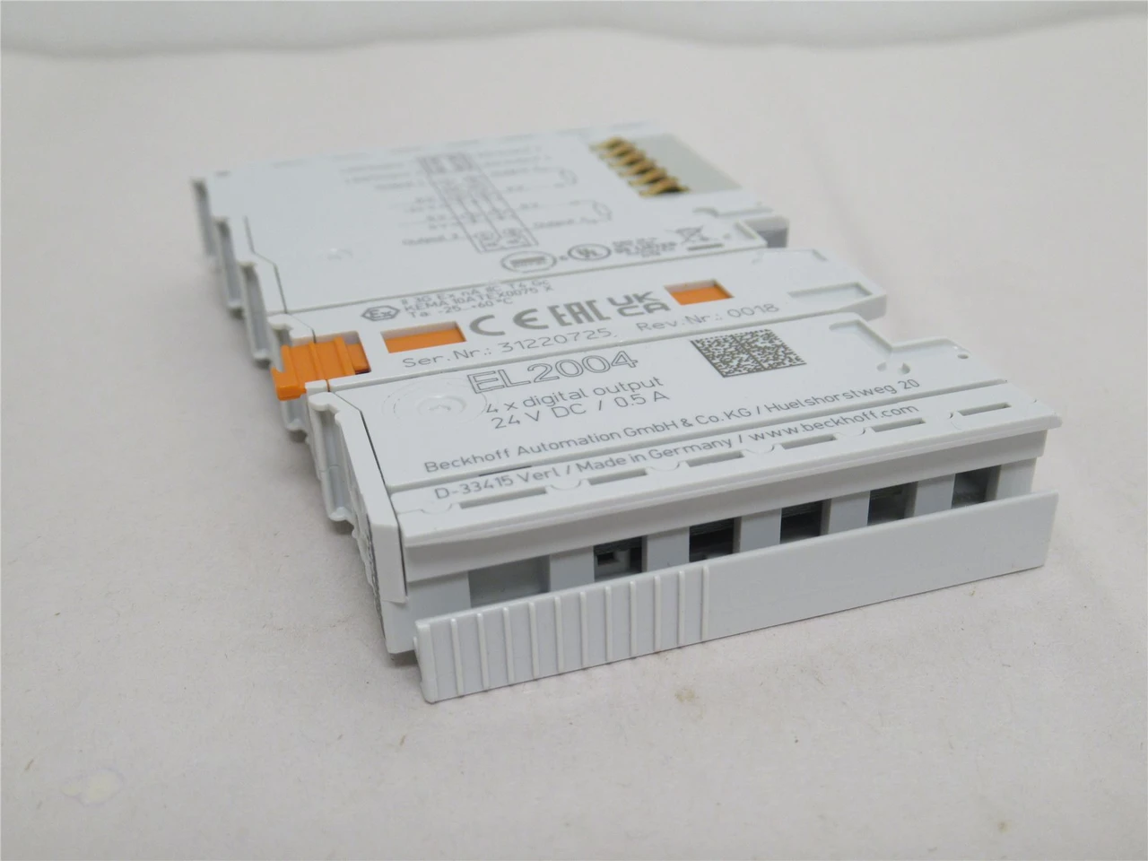 Beckhoff EL2004; EtherCAT Terminal 24VDC; 4 Digital Out; 1/2A