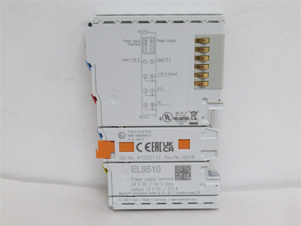 Beckhoff EL9510; Power Supply Terminal; 10VDC