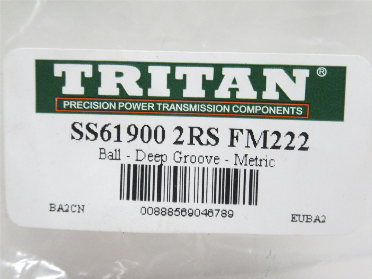Tritan SS61900-2RS; Ball Bearing 10mmID x 22mmOD x 6mm Wide