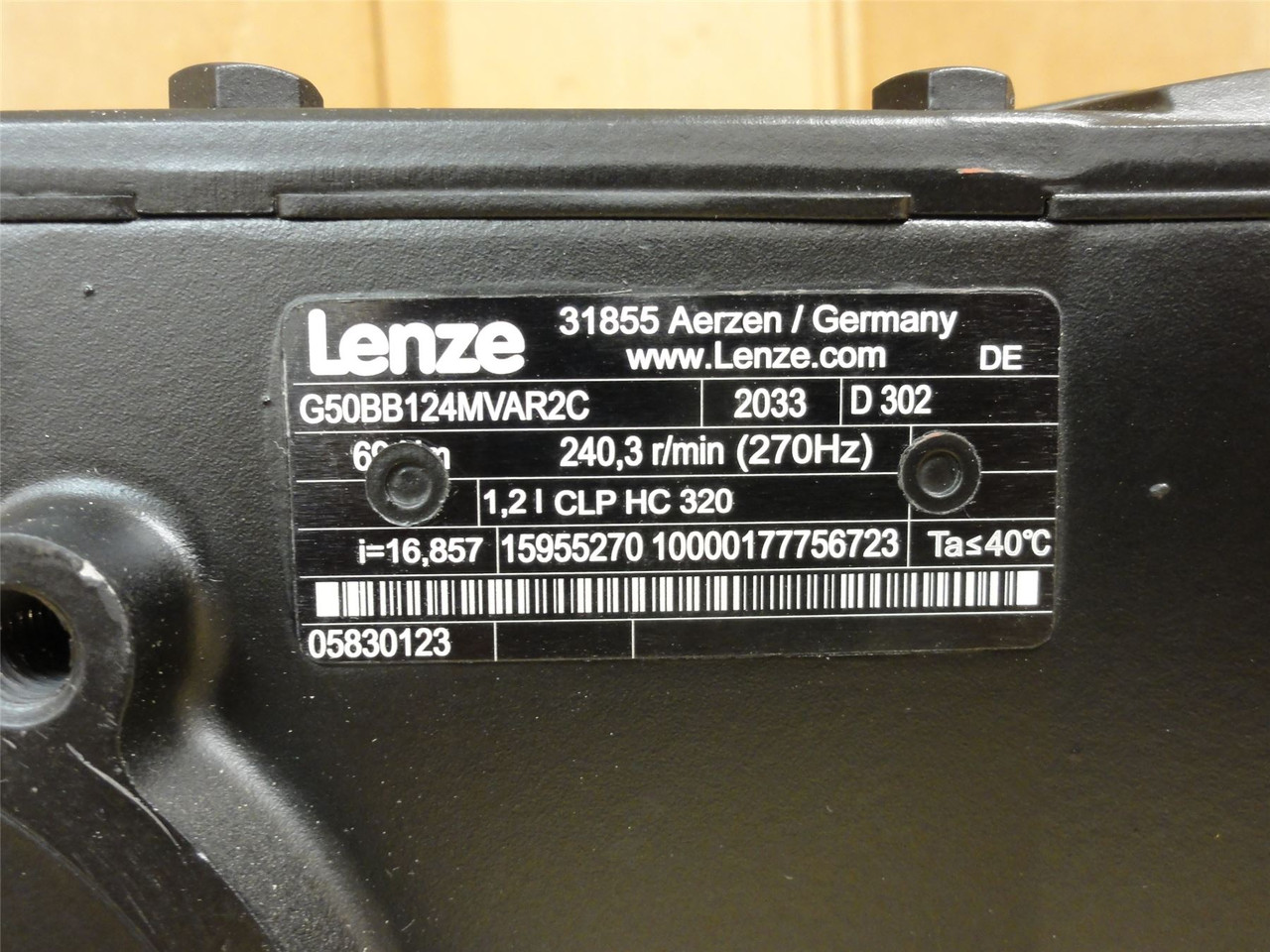 Lenze G50BB124MVAR2C; Servo-Gear Motor; 16.857:1 Ratio; 1.8kW