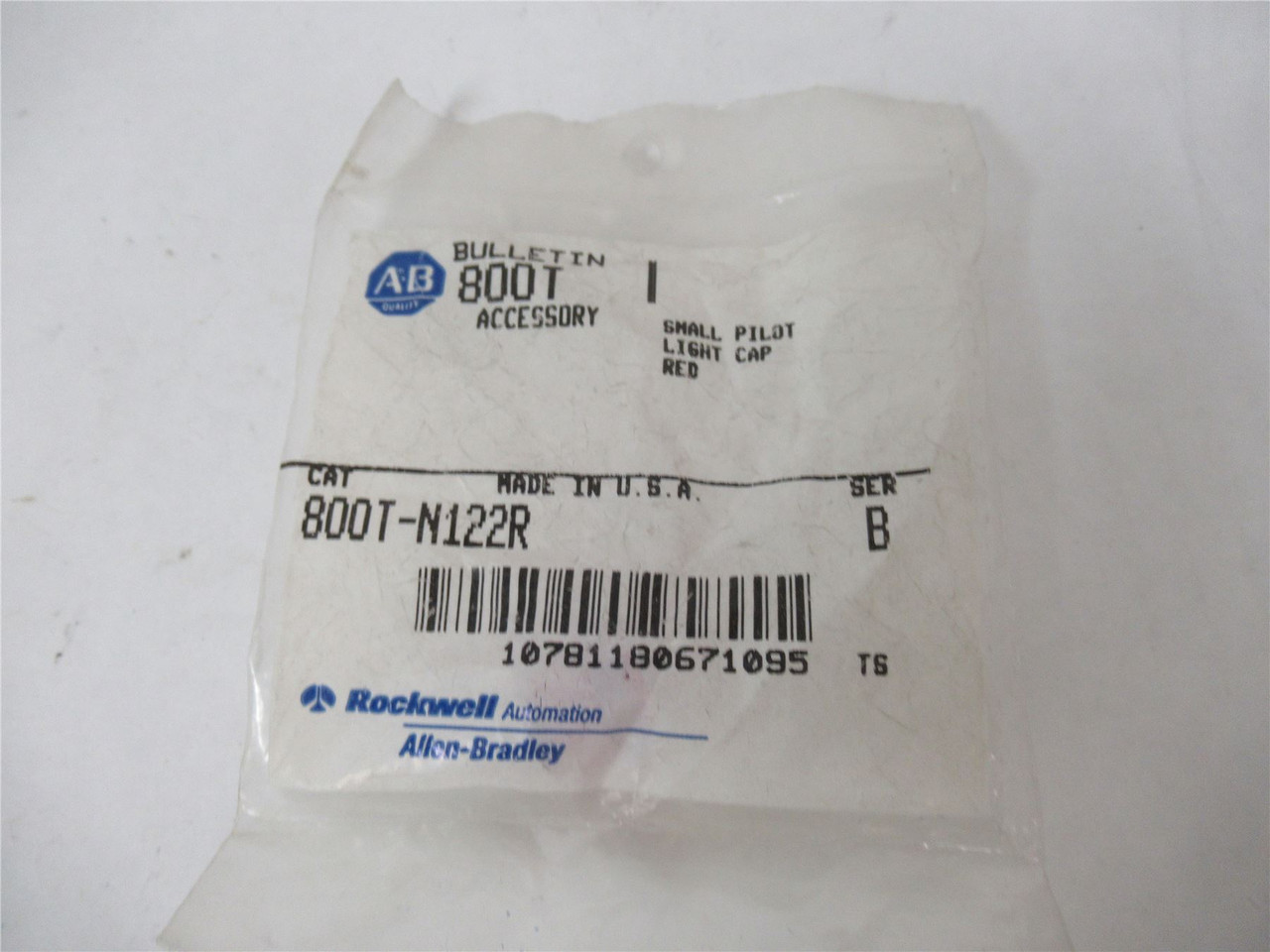Allen-Bradley 800T-N122R; Small Pilot Light Cap Red 18mm