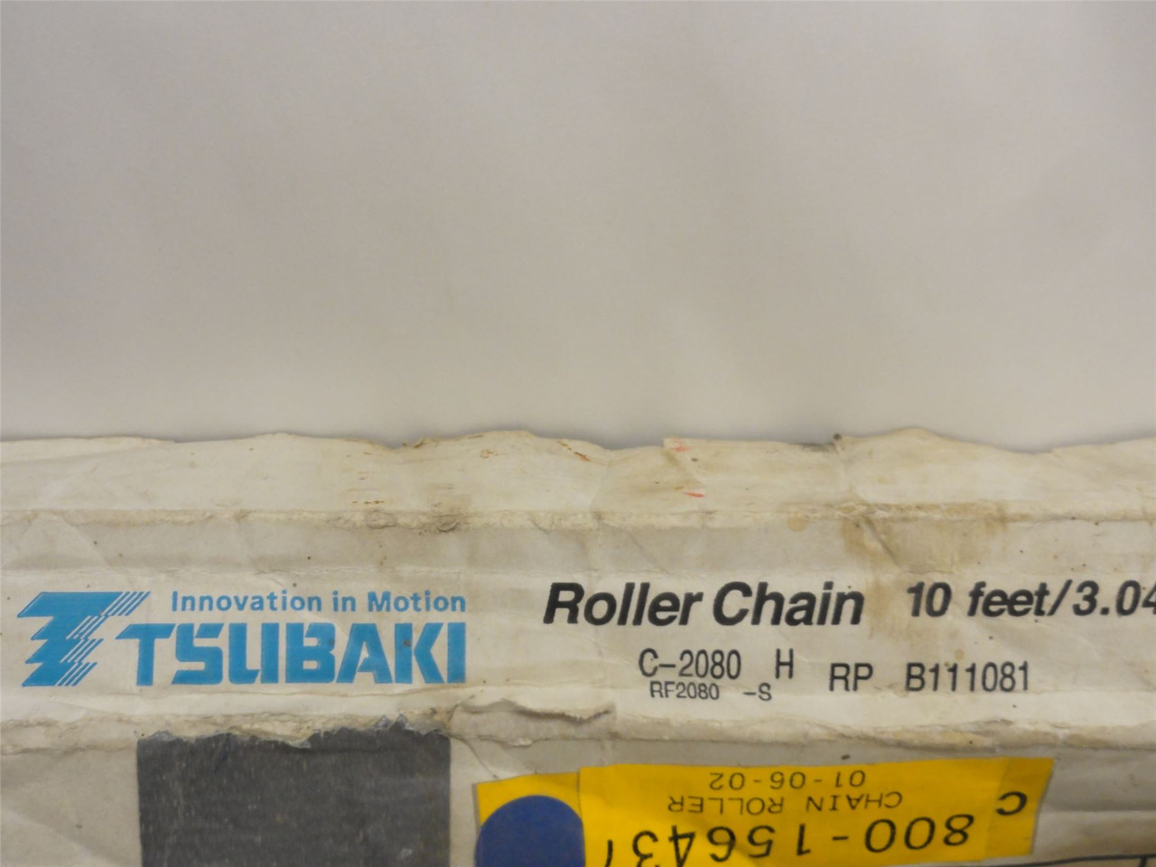 Tsubaki C2080H-10; Double Pitch Heavy Chain #2080; 10' Long