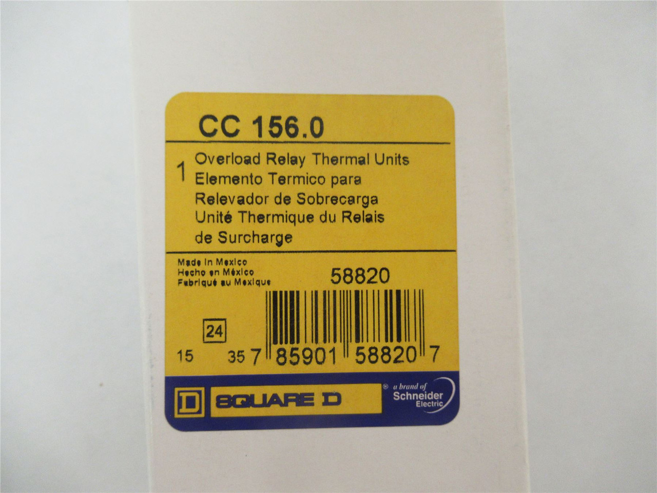 Square D CC156.0; Overload Relay Heater Coil 71-83.1 A 600V