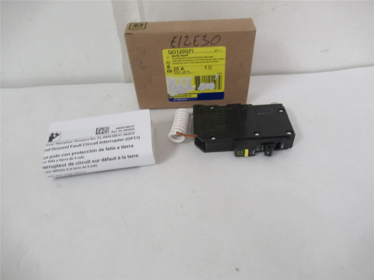 Square D QO120GFI; Circuit Breaker 20A 120V 60Hz 1 Pole