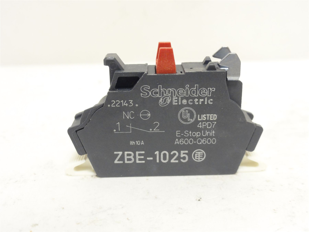 Schneider ZBE-1025; Contact Block; 3A; 240VAC; SPST-NC