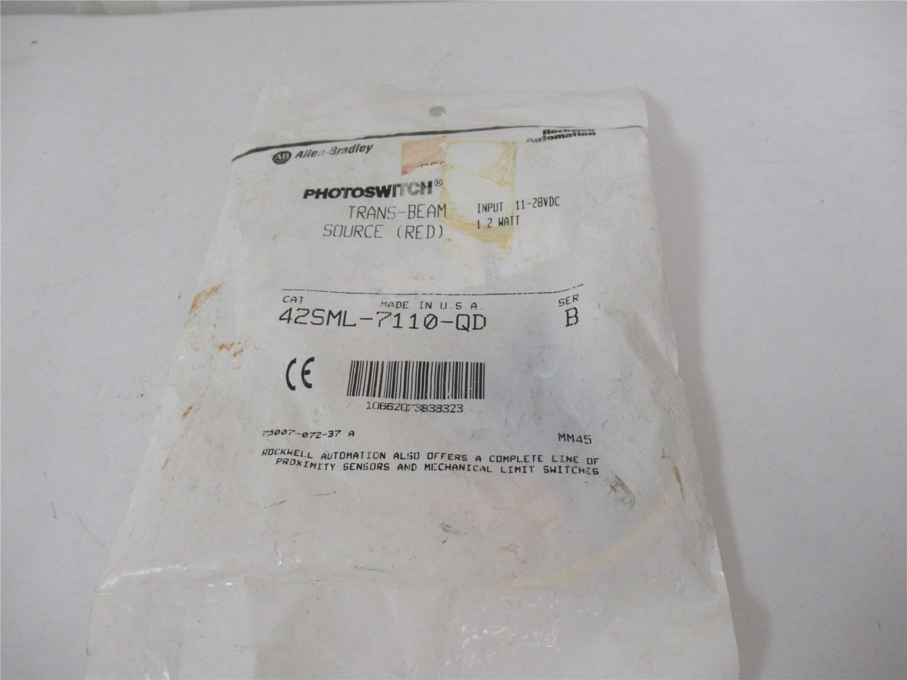 Allen-Bradley 42SML-7110-QD; PhotoSwitch 11-28VDC Red SRSB