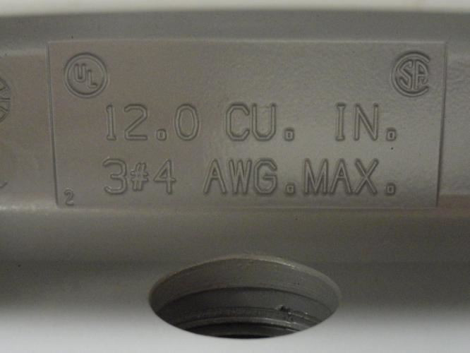 Appleton T100T-A; Conduit Body; Type: T; Size: 1" Thread