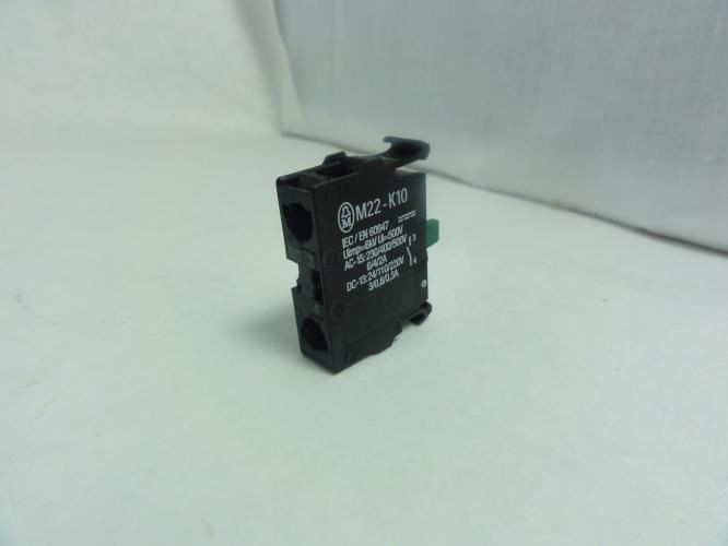 Moeller M22-K10; Contact Block; 6A; 500V; 1 Pole; 1-NO