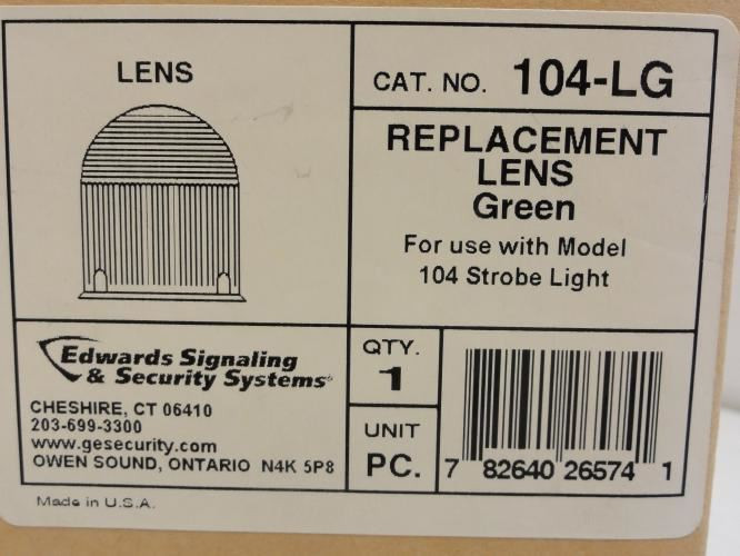 Edwards Signaling 104-LG; Green Lens; Class 104