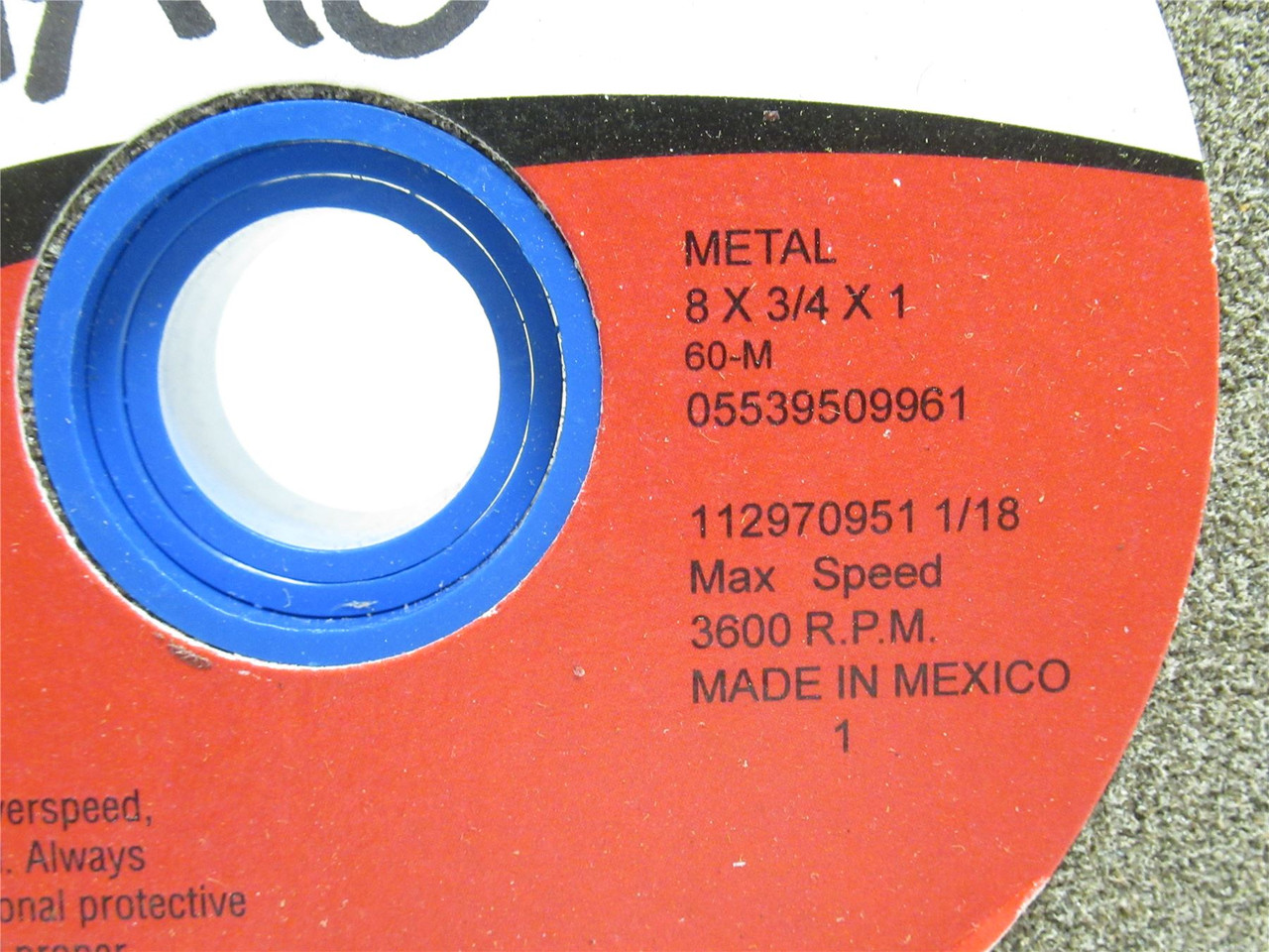 Carborundum CRB-05539509961; Grinder Wheel 8"OD x 3/4"ID x1"W