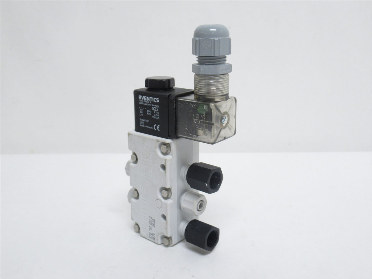 Aventics R987050420; Solenoid Valve 10BAR; 24VAC/DC; 3/8" Tube