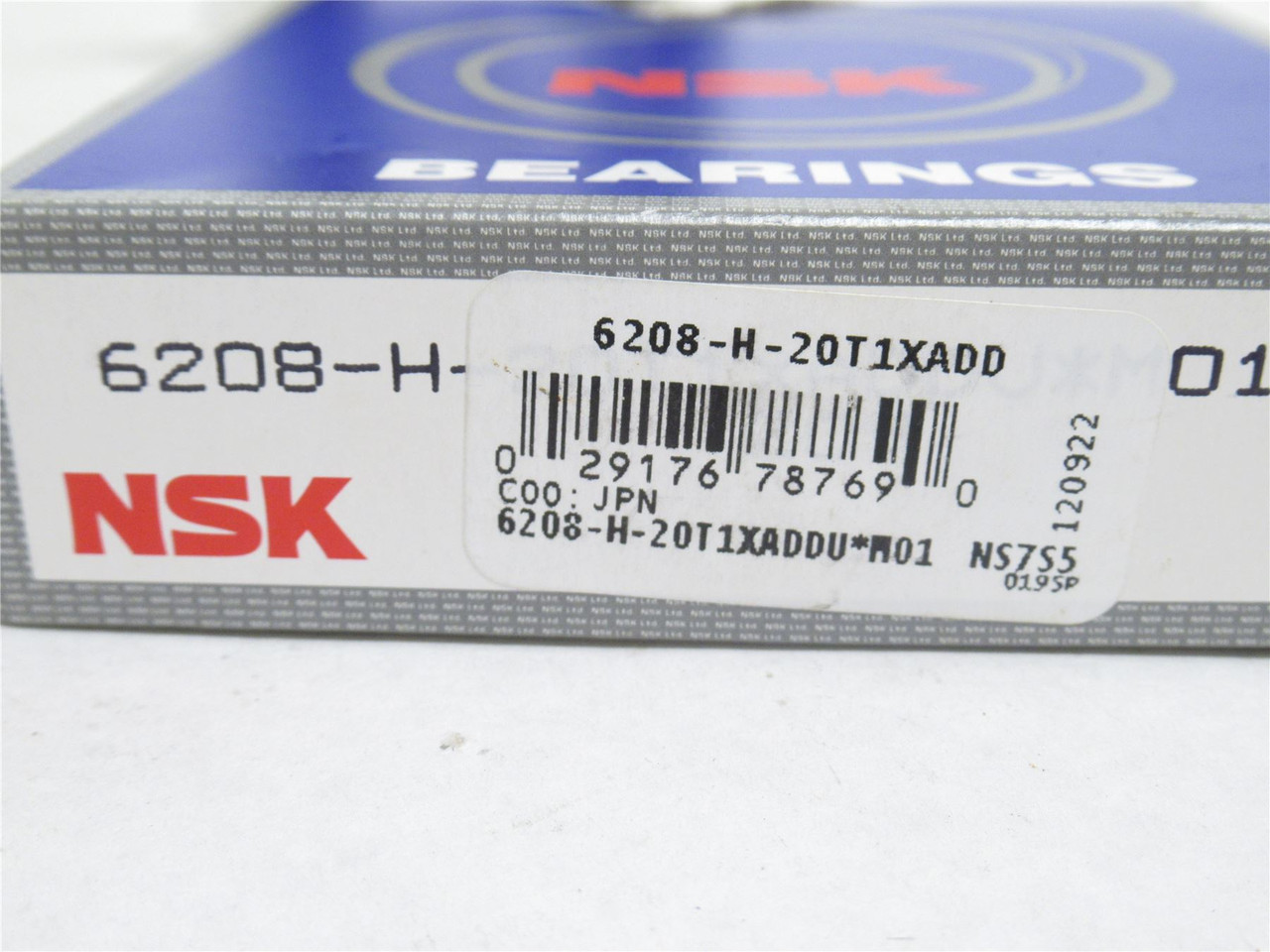 NSK 6208-H-20T1XADD; Ball Bearing 40mmID x 80mmOD x 18mm Wide
