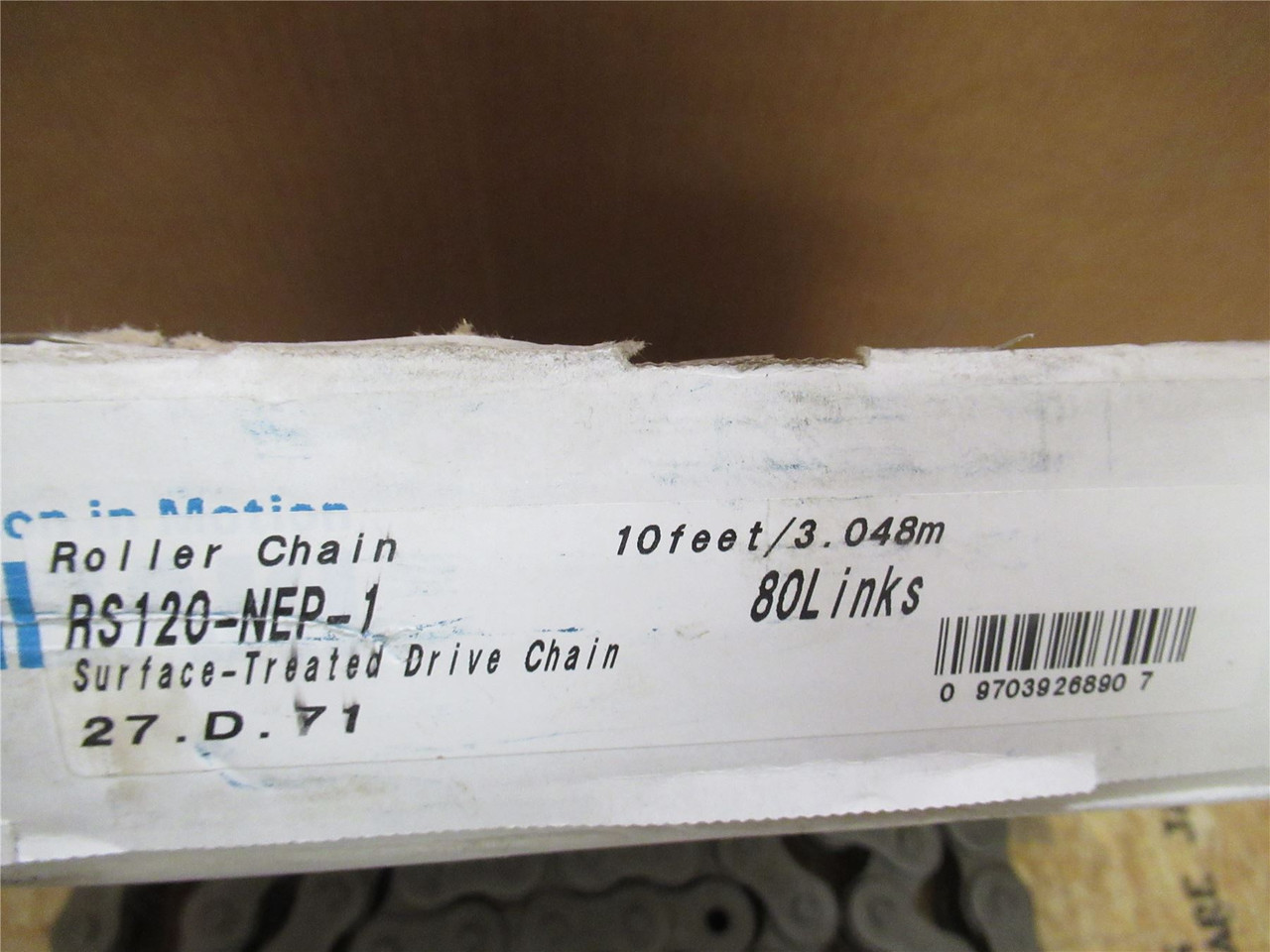 Tsubaki RS120-NEP-1; Roller Chain #120; SS; 10' Long
