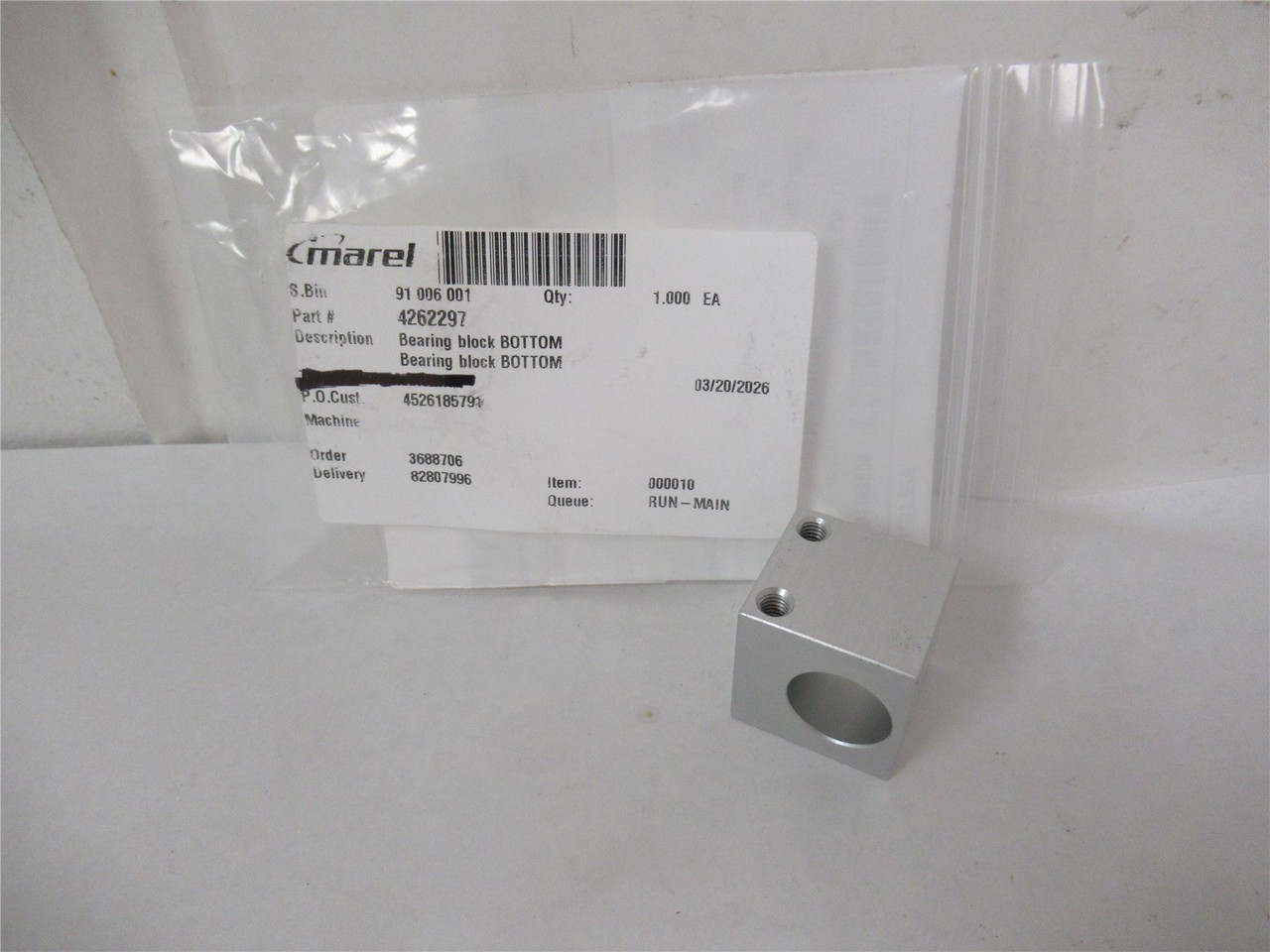 Marel 4262297; Bearing Block Bottom