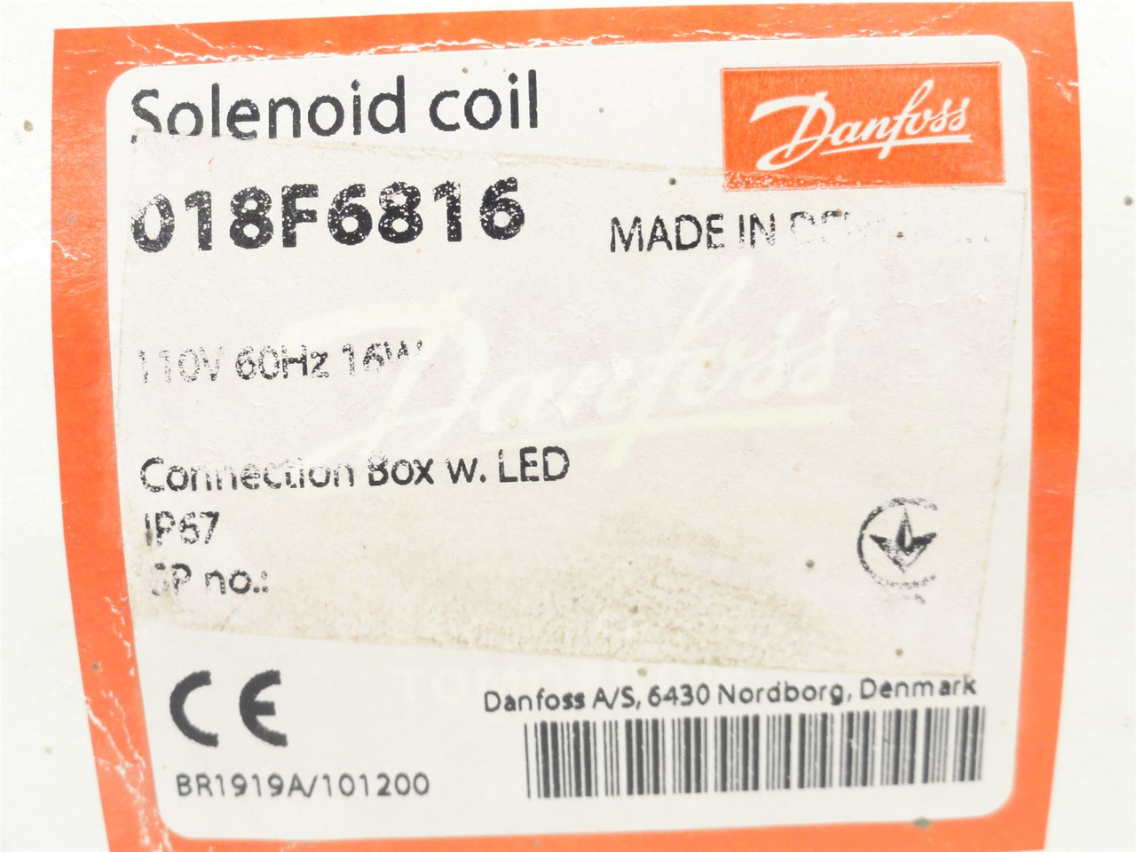 Danfoss 018F6816; Heat Pump Solenoid Coil; 110VAC; 16W; 29vA