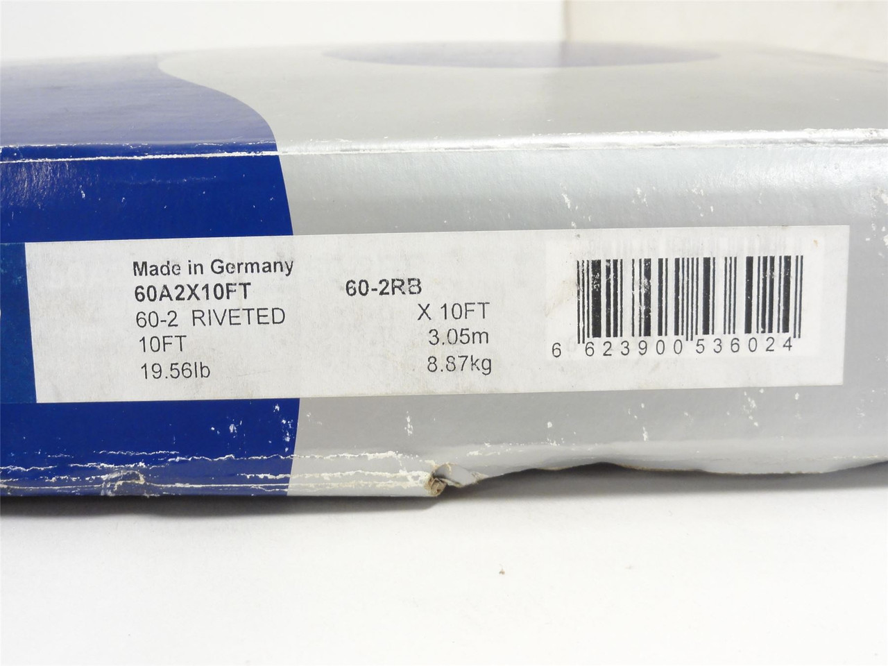 Renold 60A2X10FT; Roller Chain #60; 2-Strand; 10' Length