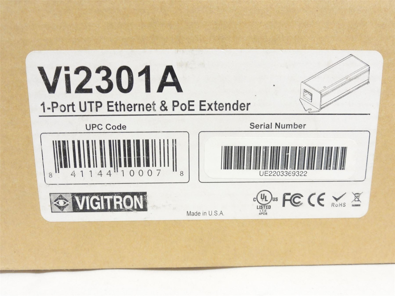 Vigitron VI2301A; High-Speed Ethernet Extender Over UTP