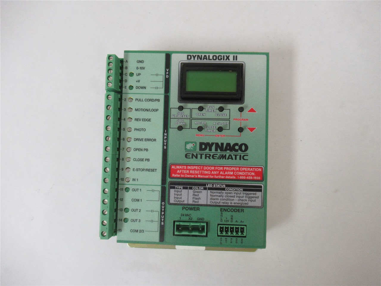 Dynaco DY4100-S; Door Controller 24VAC Output 24 VAC 2 A MAX