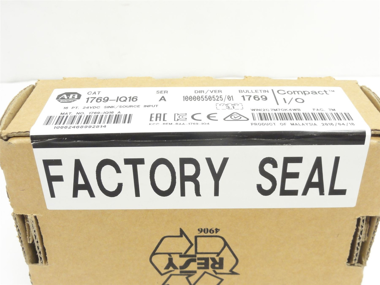 Allen-Bradley 1769-IQ16; Compact I/O Module; 24VDC; 16 Ch