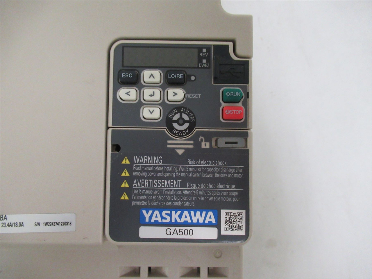 Yaskawa GA50U4023ABA; Variable Speed Drive 15HP 480V 23 4A