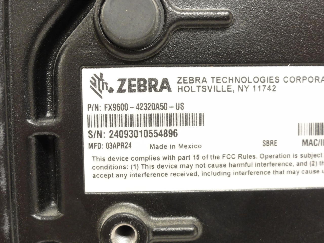 Zebra FX9600-42320A50-US; Fixed RFID Reader; 12-24VDC; 3.25 Amps