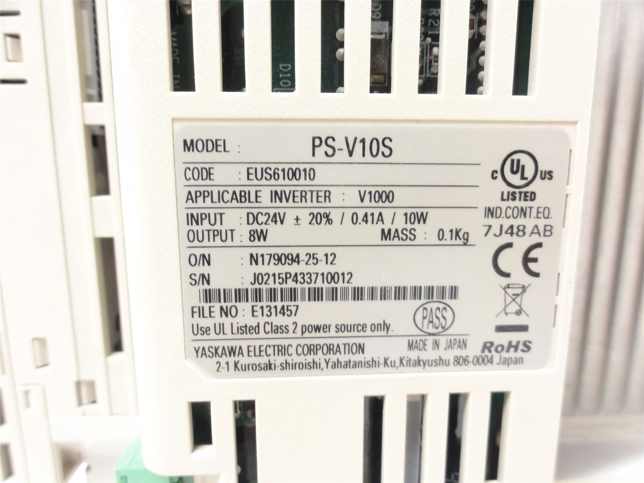 Yaskawa CIMR-VUBA0018FAA; AC Drive 200-240VAC; 35A In; 5HP