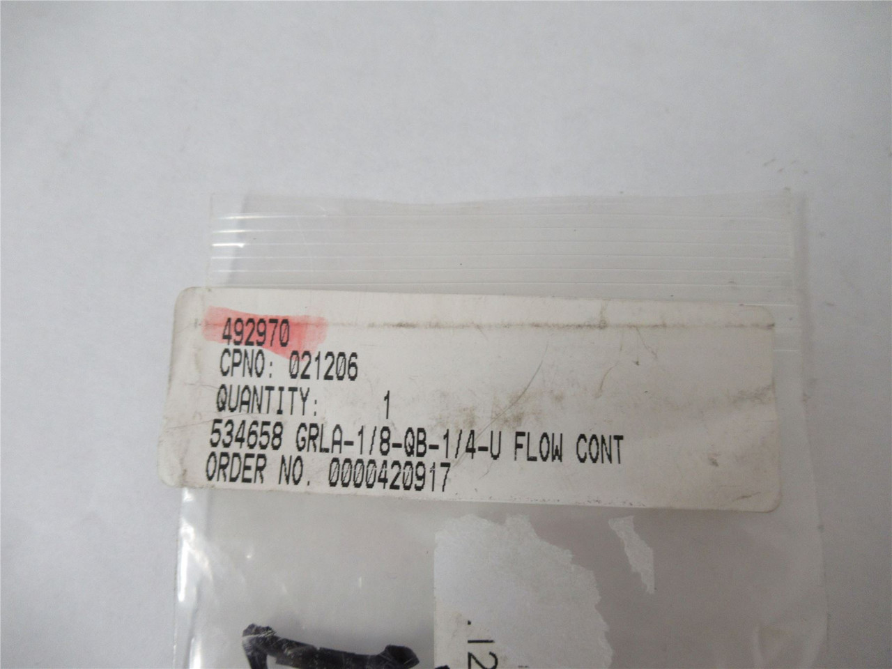 Festo 534658;  Flow Control Valve; One Way 1/8 NPT - 1/4 Tube