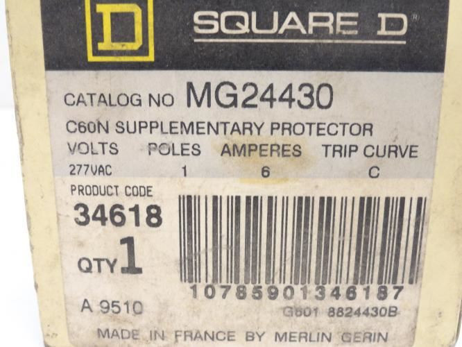 Schneider MG24430; Supplementary Protector 6A; 277VAC; 1P