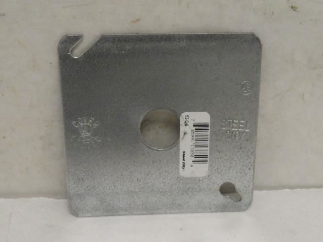 Steel City 52-C-6; Lot-10 Square Flat Cover; 4"; 1/2" Knockout