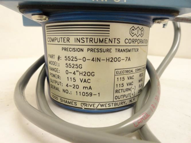 Computer Instruments 5525G; Pressure Transmitter 552504INH2OG7A