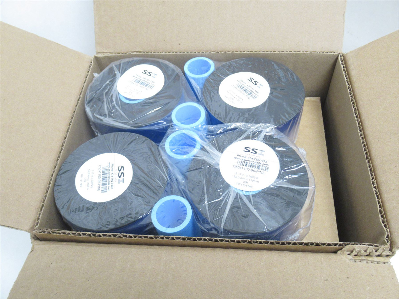 SSI D55x1100-95-PINE-Case; Box-12 Print Ribbon 2.17" x 3609'