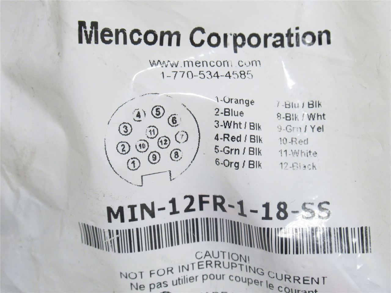 Mencom MIN-12FR-1-18-SS; Straight Female Receptacle 12P; 4A