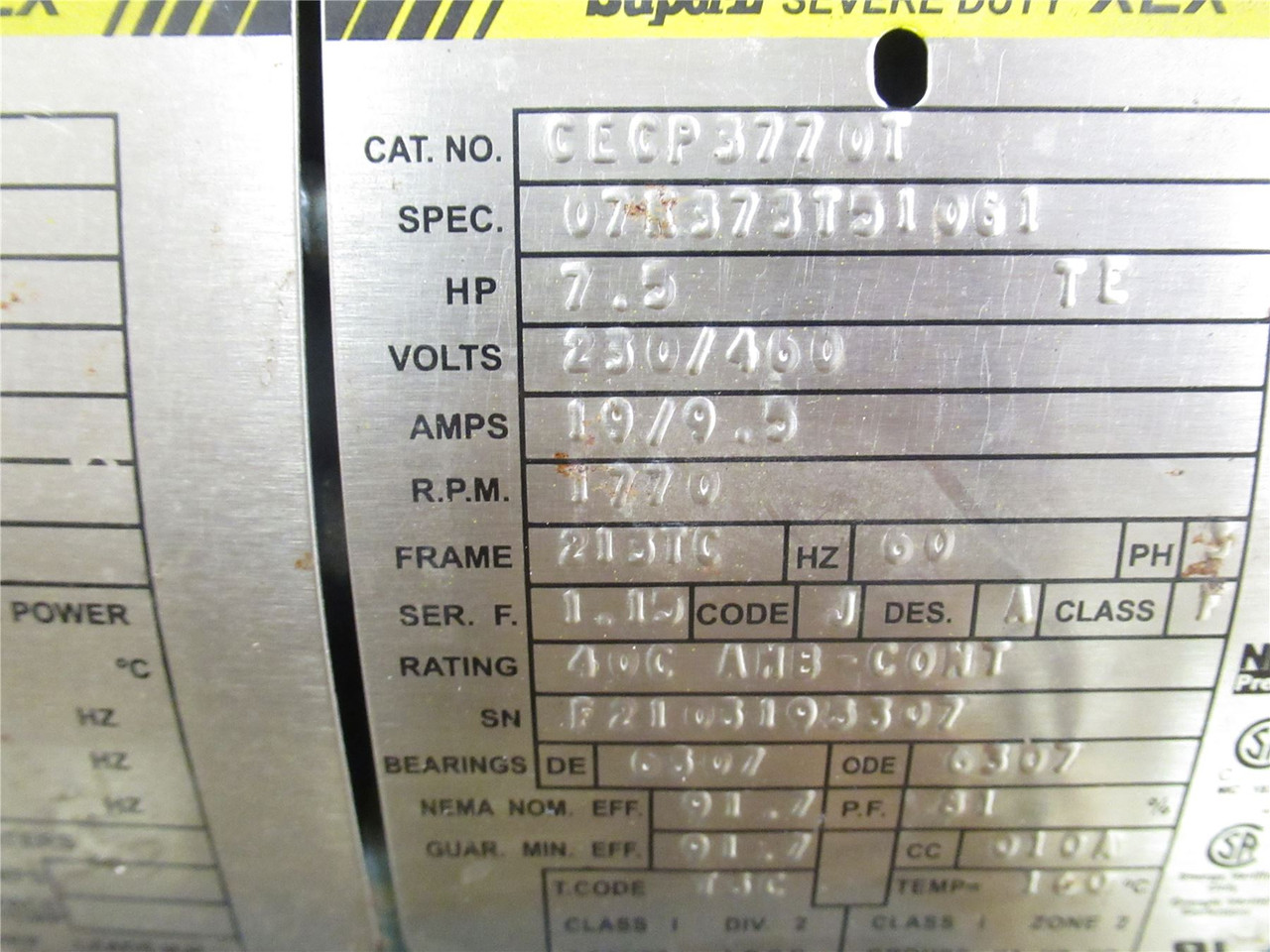 Baldor CECP3770T; AC Motor 7.5HP; 230/460V; 1765RPM; 3Ph; 60Hz