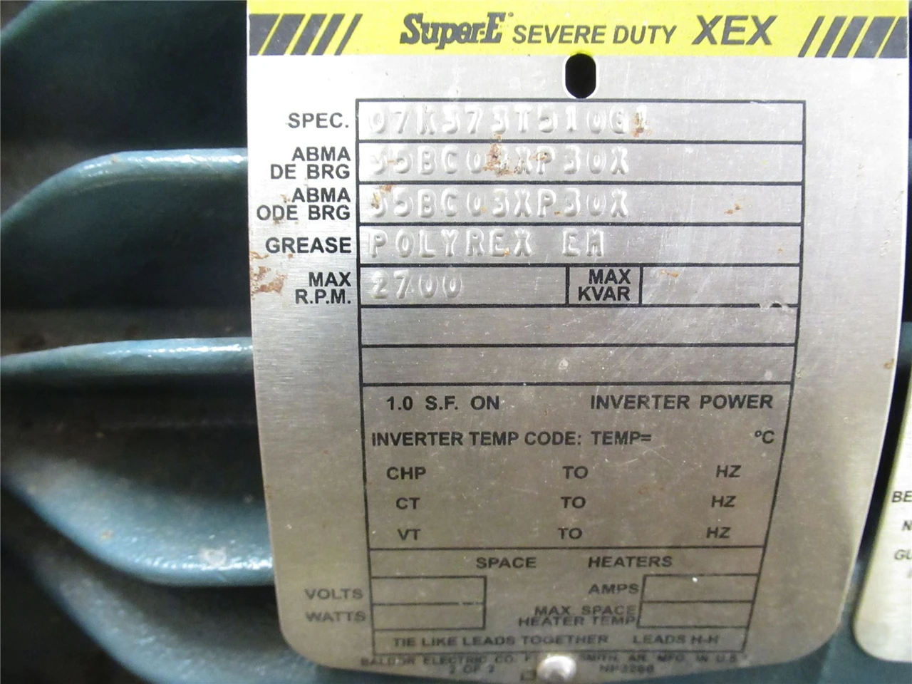 Baldor CECP3770T; AC Motor 7.5HP; 230/460V; 1765RPM; 3Ph; 60Hz