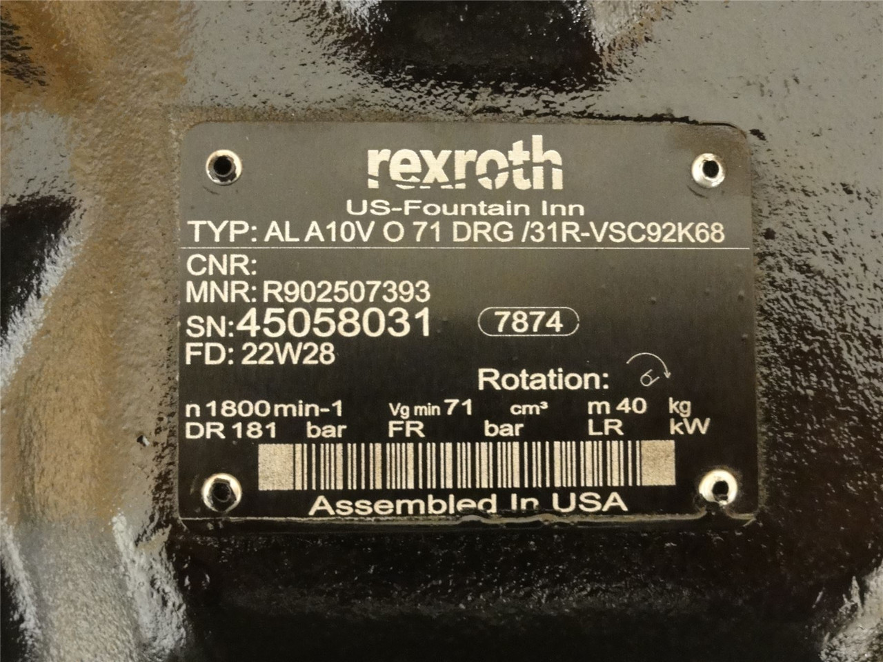 Rexroth A10VO71DRG/31R-VSC92K68; Piston Pump R902507393