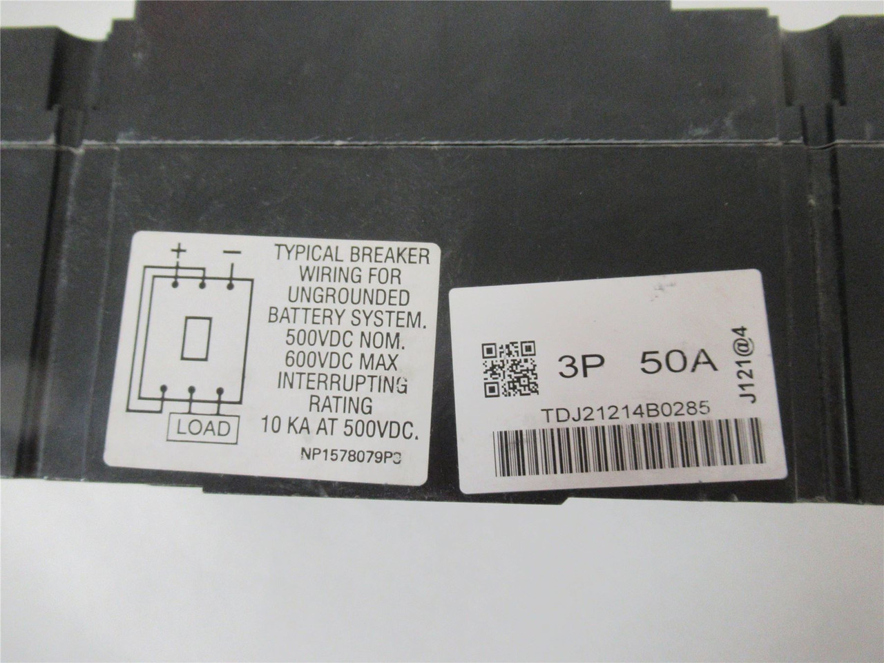 GE TED136050; Circuit Breaker Feed Thru 50 Amp 3Pole 600 Volt