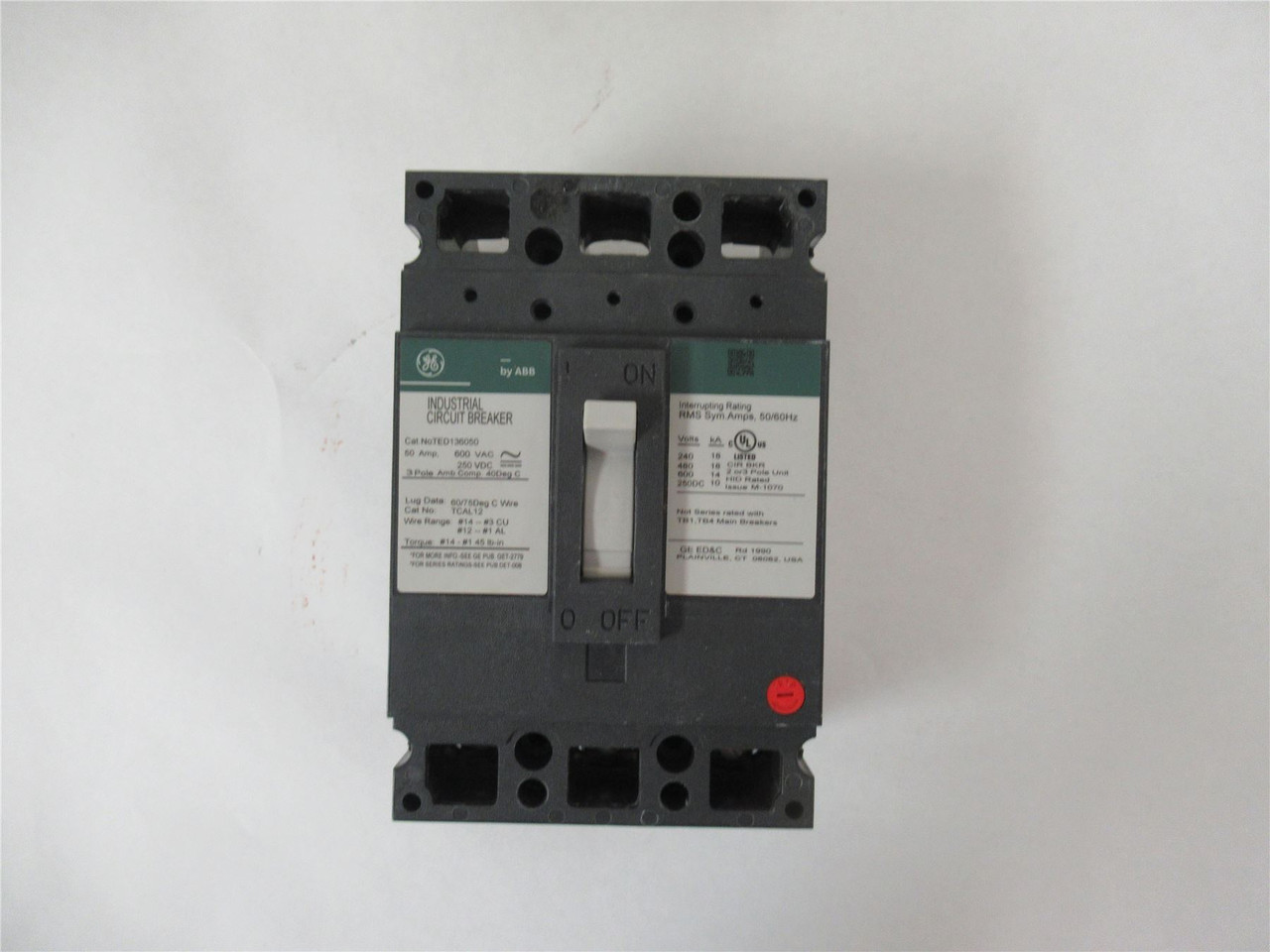 GE TED136050; Circuit Breaker Feed Thru 50 Amp 3Pole 600 Volt