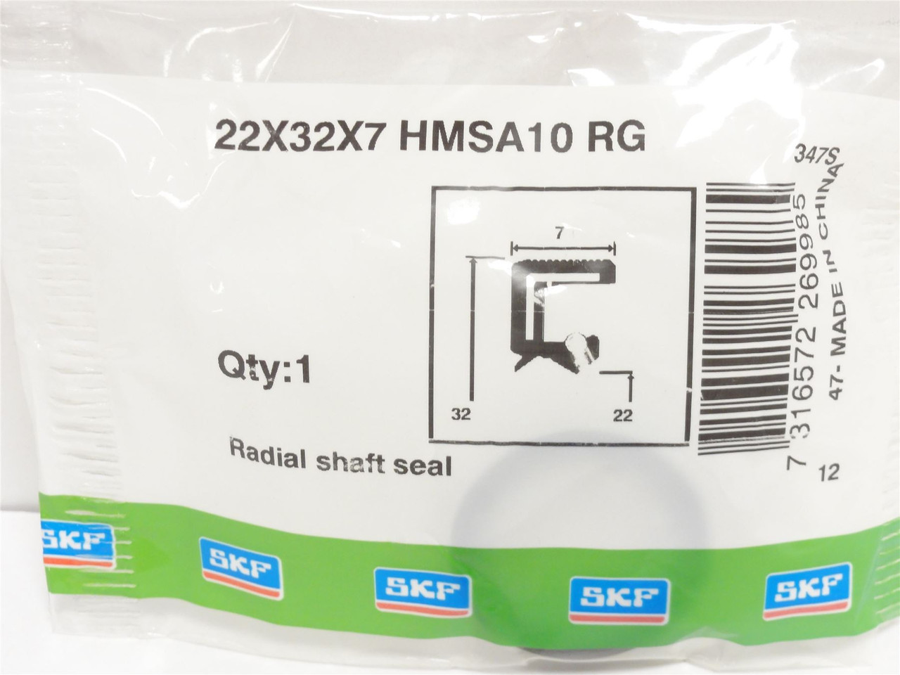 SKF 22X32X7HMSA10RG; Lot-2;Oil Seal 22mmID x 32mmOD x 7mm W