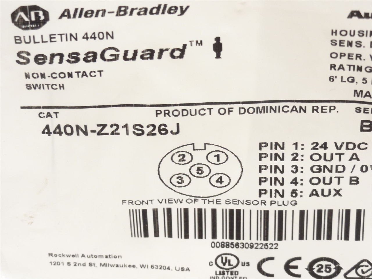 Allen-Bradley 440N-Z21S26J; Guardmaster Non-Contact Switch