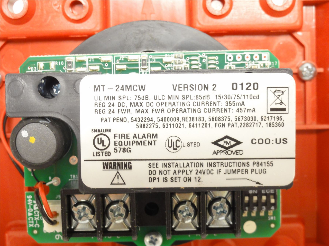 Wheelock AMT-24MCW-NW; Horn-Strobe; 24VDC; 75-85dB; 355mA