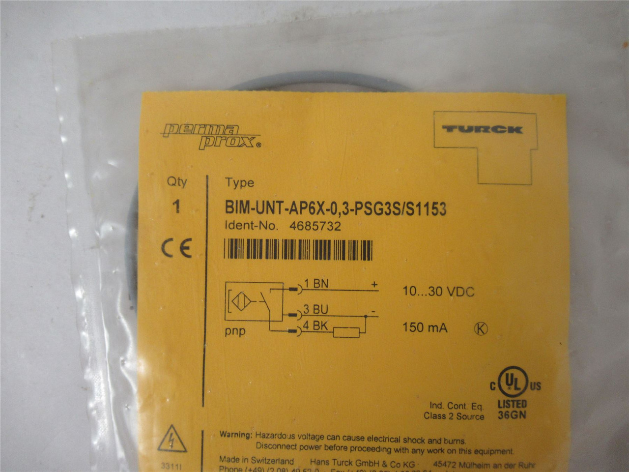 Turck BIM-UNT-AP6X-0;3-PSG3S/S1153; SensorMagneticField 3Wire