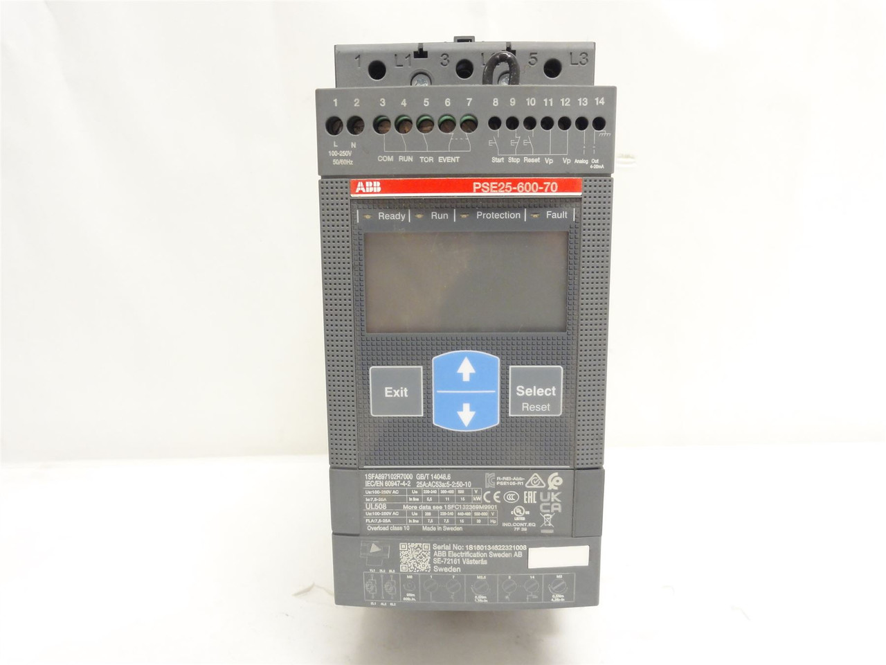 ABB 1SFA897102R7000; Soft Starter PSE25-600-70; 25A; 600VAC; 7.5kW