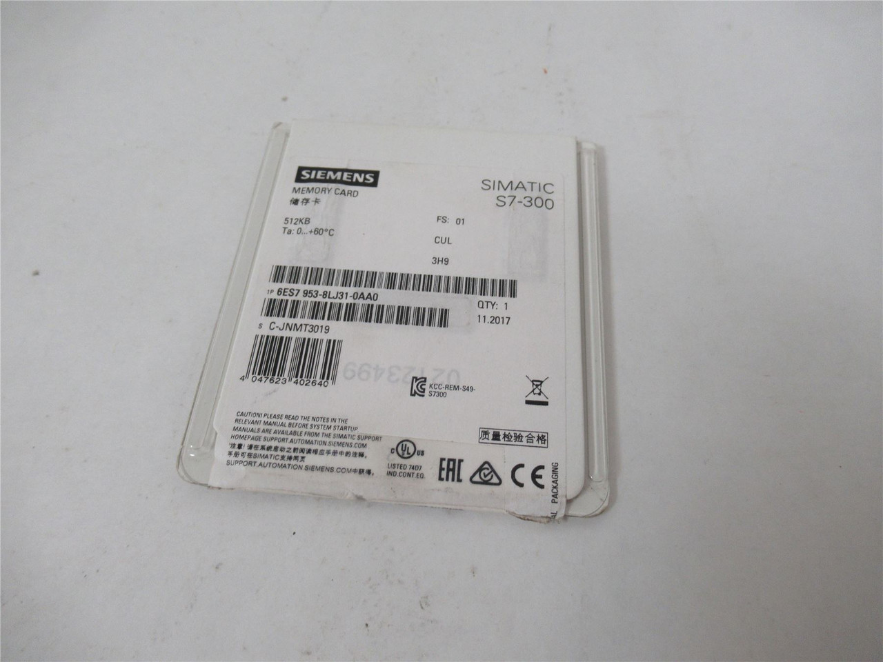 Siemens 6ES795308LJ3100AA0; Memory Card Simatic S7-300
